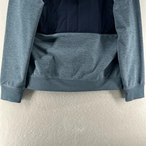 Lands' End Jacket Mens Size L 42-44 Puffer Fleece Lined Hoodie Full Zip Blue - Picture 6 of 11
